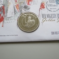 2001 Queen's Golden Jubilee 50p Pence Coin & 39p Stamp Cover - Isle of Man PNC First Day Covers