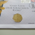 2023 King Charles III Coronation 50p Pence Coin Cover - God Save our Gracious King PNC