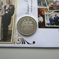 2007 Royal Diamond Wedding Anniversary 1 Crown Coin Cover - Benham Signed First Day Covers