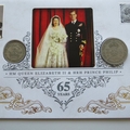 2012 The Queen's 65th Wedding Anniversary Twin Shillings Coin Cover - Benham UK PNC