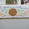2013 British Tennis Greats 1 Penny Coin Cover - Benham Signed Judy Murray UK PNC