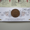 2016 Shakespeare Commemorating 400 Years 1 Penny Coin Cover - Benham Signed UK PNC