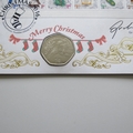 2016 Merry Christmas Gibraltar 50p Pence Coin Cover - Benham Signed UK PNC First Day Covers