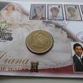 2017 Diana Princess of Wales 1 Crown Coin Cover - Benham UK PNC First Day Covers