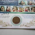 2017 Christmas Half Penny Coin Cover - Benham Signed UK PNC First Day Covers
