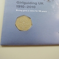 2010 Girlguiding UK 100 Years 50p Pence Coin Cover - Royal Mail First Day Cover