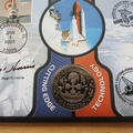 2001 Outer Space Gibraltar 1 Crown Coin Cover - Benham First Day Cover Signed