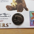 2002 Teddy Bears 100th Anniversary  Smilers Coin Cover - Benham First Day Cover Signed