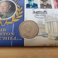 1999 Winston Churchill 125th Birth Anniversary Crown Coin Cover - Benham First Day Cover