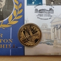 1999 Winston Churchill 125th Birth Anniversary Medal Cover- Benham First Day Cover Signed