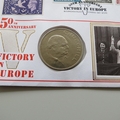 1995 VE Day 50th Anniversary Churchill Crown Coin Cover - Benham First Day Covers