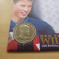 2000 Prince William 18th Birthday Gibraltar Crown Coin Cover - Benham First Day Cover - Signed