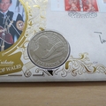 1998 Prince of Wales 50th Birthday Tribute 5 Pounds Coin Cover - Benham First Day Cover - Signed