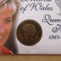 1997 Diana Princess of Wales Queen of Hearts Medal Cover - Mercury First Day Cover