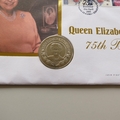 2001 Queen Elizabeth II 75th Birthday 50p Pence Coin Cover - Gibraltar First Day Cover