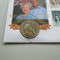 1997 The Queen's Golden Wedding Anniversary 5 Pounds Coin Cover - UK First Day PNC Cover