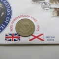1995 50th Anniversary End of WWII Liberation of Jersey 2 Pounds Coin Cover - Jersey First Day Cover