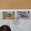 1998 Falkland Islands 50th Anniversary of FIGAS 2 Pounds Coin Cover - First Day Covers