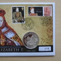 2008 Queen Elizabeth I 450th Anniversary Silver 5 Pounds Coin Cover - First Day Cover by Westminster