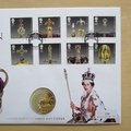 2011 Crown Jewels 350th Anniversary Silver 5 Pounds Coin Cover - First Day Cover by Westminster