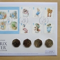 2017 Beatrix Potter Birthday 50p Pence x4 Coin Cover - First Day Cover by Westminster