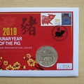 2019 Lunar Year Of The Pig 1oz Silver 2 Pounds Coin Cover - First Day Cover by Westminster