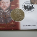 1997 Great Tudor King Henry VIII 2 Pounds Coin Cover - First Day Covers Westminster Collection