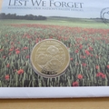 2008 Lest We Forget 1 Crown Coin Cover - First Day Cover by Mercury