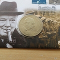1999 Winston Churchill 125th Birth Anniversary Crown Coin Cover - First Day Cover by Mercury