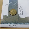 1995 Brilliant Uncirculated One Pound Coin for Wales 1 Pound Coin Cover - First Day Cover Royal Mint