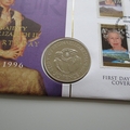 1996 HM QEII 70th Birthday 50p Pence Coin Cover - Falkland Islands First Day Covers