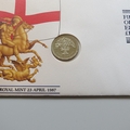 1987 Brilliant Uncirculated English One Pound Coin 1 Pound Coin Cover - First Day Cover Royal Mint
