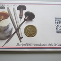 1983 Introduction of One Pound Coin 1 Pound Coin Cover - First Day Cover by Royal Mint