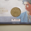 2002 The Queen's Golden Jubilee 5 Pounds Coin Cover - Royal Mail First Day Cover