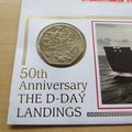 1994 D-Day Landings 50th Anniversary 50p Pence Coin Cover - Benham First Day Cover