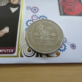 2015 Inventive Britain Charles Babbage Isle of Man 1 Crown Coin Cover - Benham First Day Cover