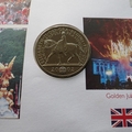 2002 Golden Jubilee Weekend 5 Pound Coin Cover - First Day Cover by Mercury