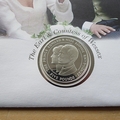 1999 Royal Wedding Prince Edward & Sophie Silver 5 Pounds Coin Cover - First Day Cover Mercury