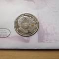 2002 The Queen Mother Memorial Silver 5 Pounds Coin Cover - First Day Cover by Mercury