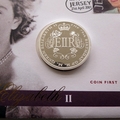 2001 Queen Elizabeth II 75th Birthday Jersey Silver 10 Dollars Coin Cover - First Day Cover by Mercury