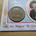 1995 HM The Queen Mother 95th Birthday 1 Crown Coin Cover - Benham Isle of Man First Day Cover