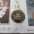 1993 Queen Elizabeth II 40th Coronation Anniversary 5 Crowns Coin Cover - Turks & Caicos FDC