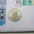 1996 Queen Elizabeth II 70th Birthday 1oz Silver 1 Dollar Coin Cover - Australia First Day Cover