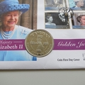 2002 The Queens Golden Jubilee 50p Pence Coin Cover - British Indian Ocean Territory First Day Cover