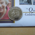 2002 The Queen's Golden Jubilee 50p Pence Coin Cover - Bermuda First Day Cover by Mercury