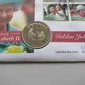 2002 The Queen's Golden Jubilee 50p Pence Coin Cover - Bahamas First Day Cover by Mercury