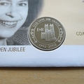 2002 The Queen's 50 Years Golden Jubilee 50p Pence Coin Cover - Guernsey First Day Cover by Mercury