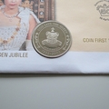 2002 The Queen's Golden Jubilee 50p Pence Coin Cover - Guernsey First Day Cover by Mercury
