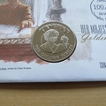 2001 The Queen's Golden Jubilee 100 Days To Go 50p Pence Coin Cover - Isle of Man First Day Cover by Mercury