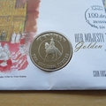 2001 The Queen's Golden Jubilee 100 Days To Go 50p Pence Isle of Man Coin Cover - First Day Cover by Mercury